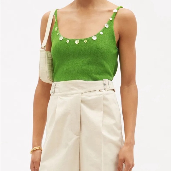 STAUD,Green Sleeveless Top with Button Accents USED - Picture 7 of 8